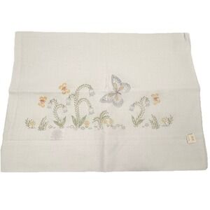 VTG Thomaston Embroidery Stamped Pillow Cases‎ White No-Iron Muslin Floral NOS